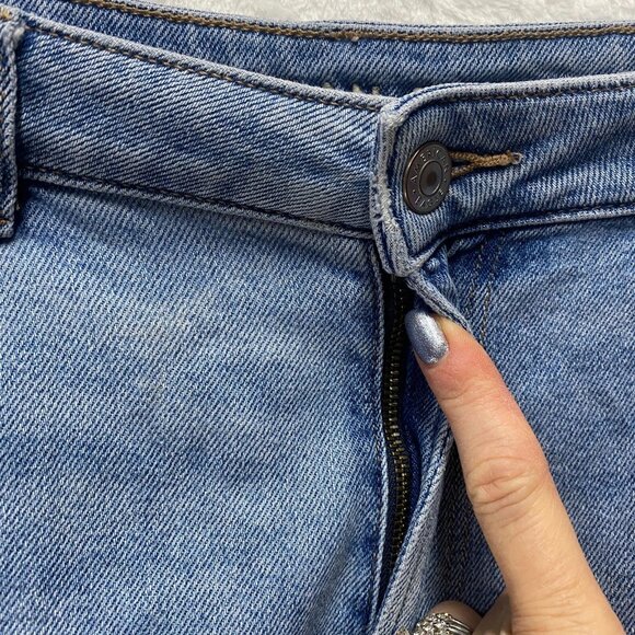 American Eagle Outfitters Mom Jeans Women's 14 Blue Cotton High Rise Distressed - Picture 3 of 14